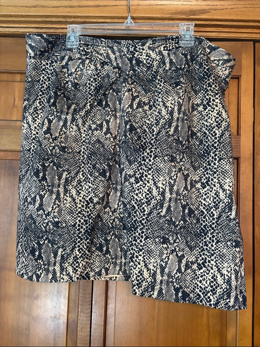 Michael Kors Snake-Print Mini Skirt in Black & Cream